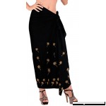 LA LEELA Women Bikini Cover up Wrap Dress Swimwear Sarong Solid ONE Size Black_i514 B06VVLVZBB